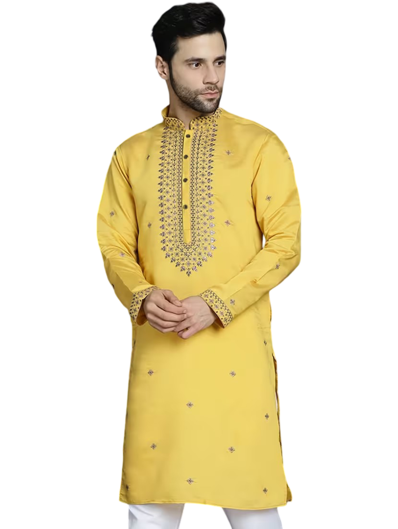 men's sequins embroidered kurta